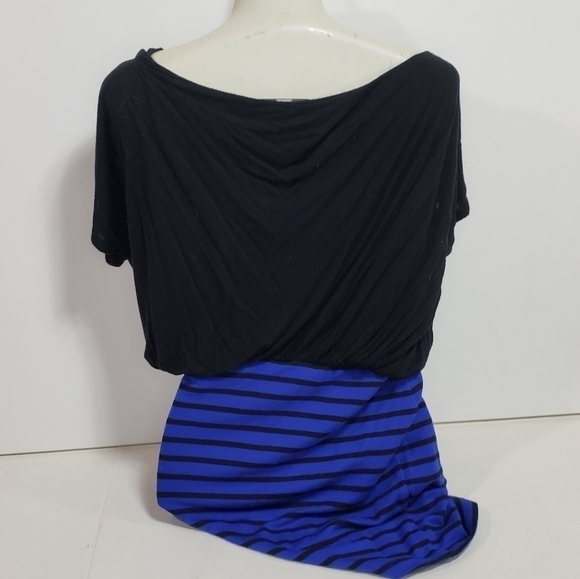 Soprano Blue & Black Fitted Dress - Picture 4 of 4